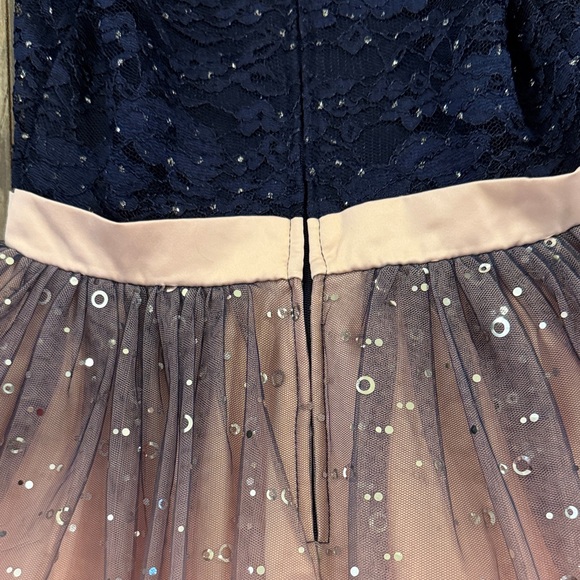 Speechless Navy and Pink Sequin Kids Dress - Picture 12 of 12